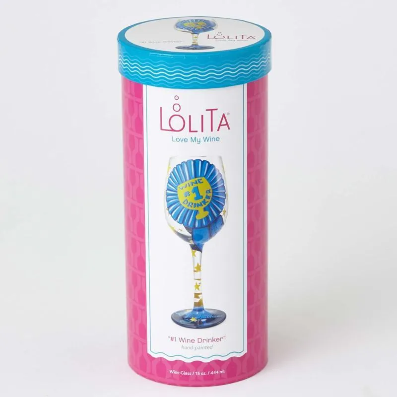 #1 Wine Drinker Wine Glass by Lolita®