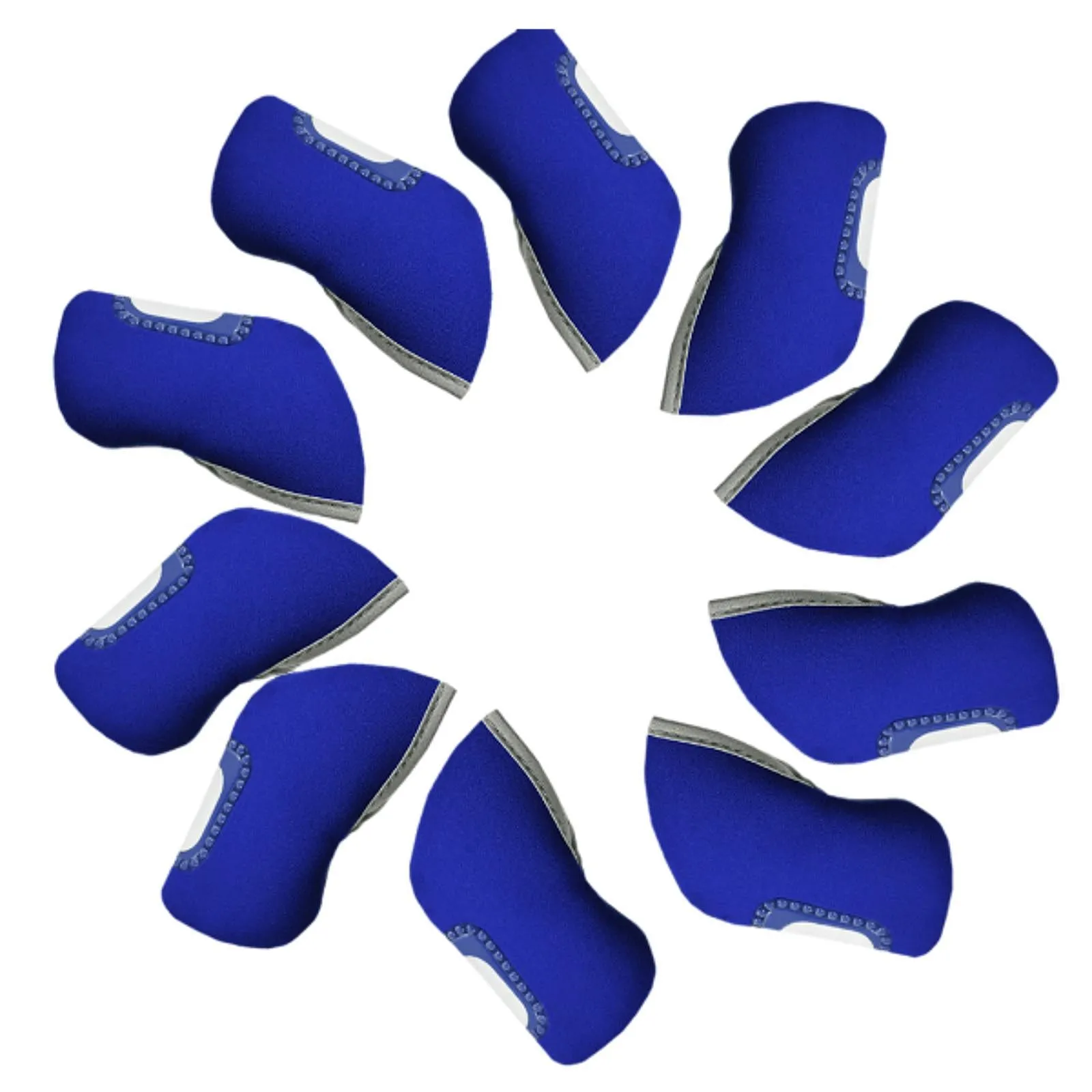 10 Pieces Golf Head Cover Protective Sleeves for Golf Cue Golf Games Outdoor Blue