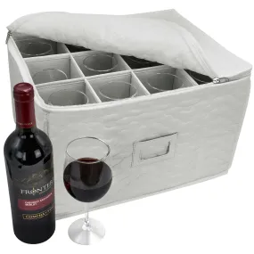 12 Glass Stemware Storage Quilted Case