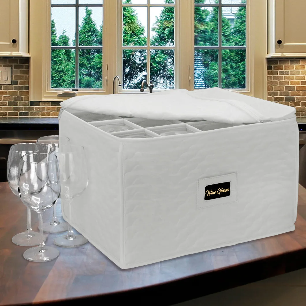 12 Glass Stemware Storage Quilted Case