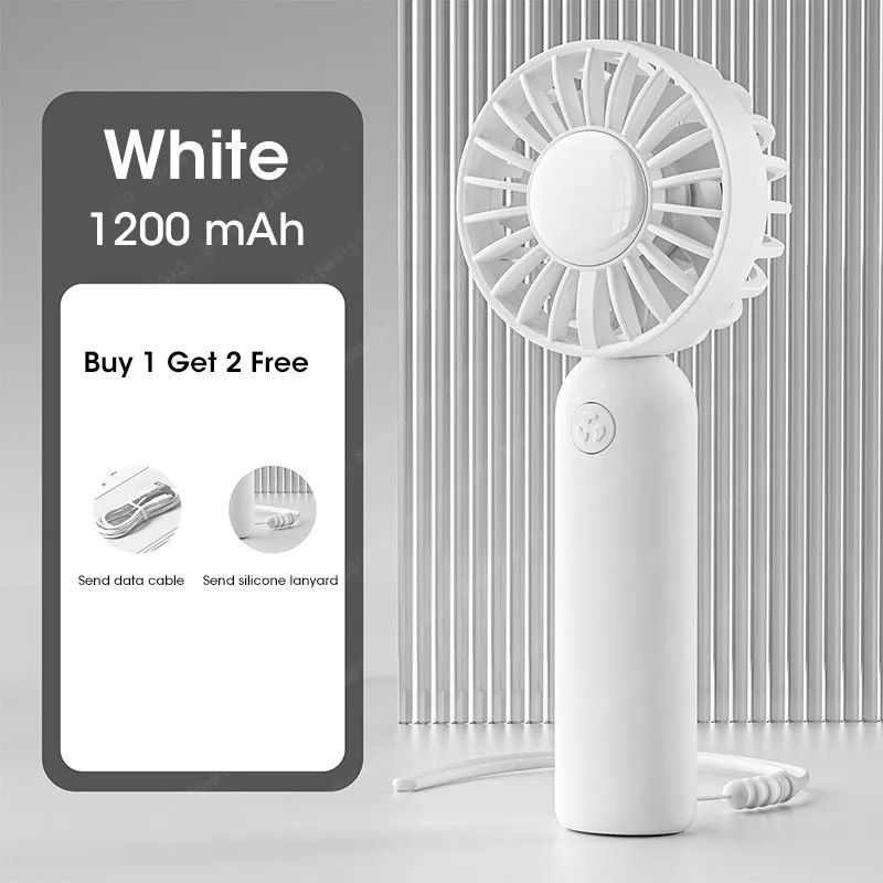 1200mAh USB Mini Handheld Fan Outdoor Mini Creative Desktop Office Rechargeable Portable Handheld Fa