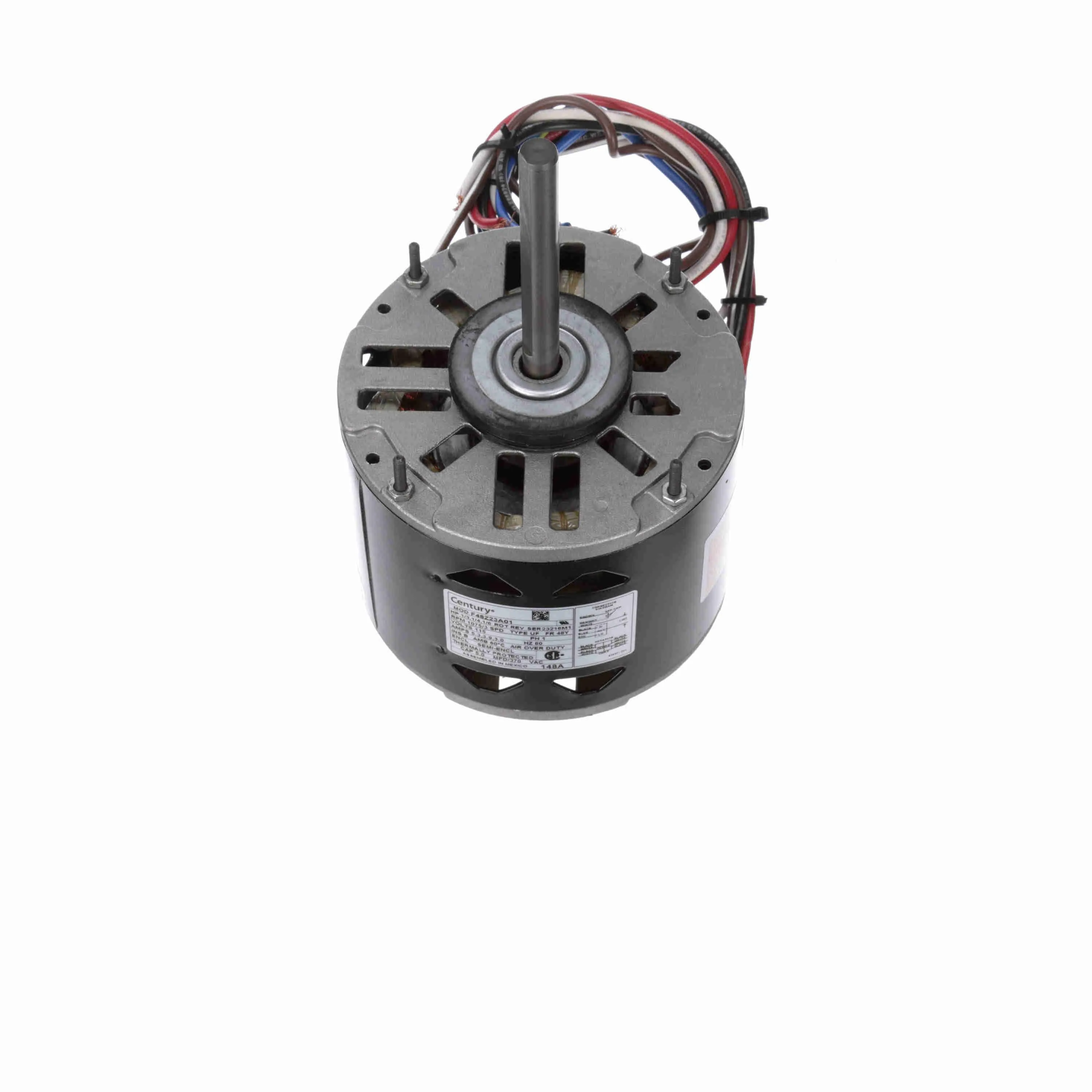 148A -  1/3-44287-1/6 HP Fan & Blower Motor, 1075 RPM, 3 Speed, 115 Volts, 48 Frame, Semi Enclosed