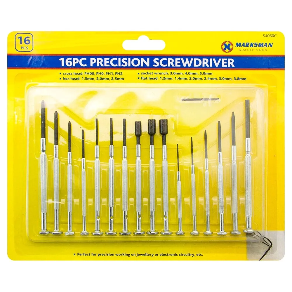 16pc PRECISION SCREWDRIVER SET MINI SMALL JEWELLERS WATCH ELECTRONIC REPAIR KIT