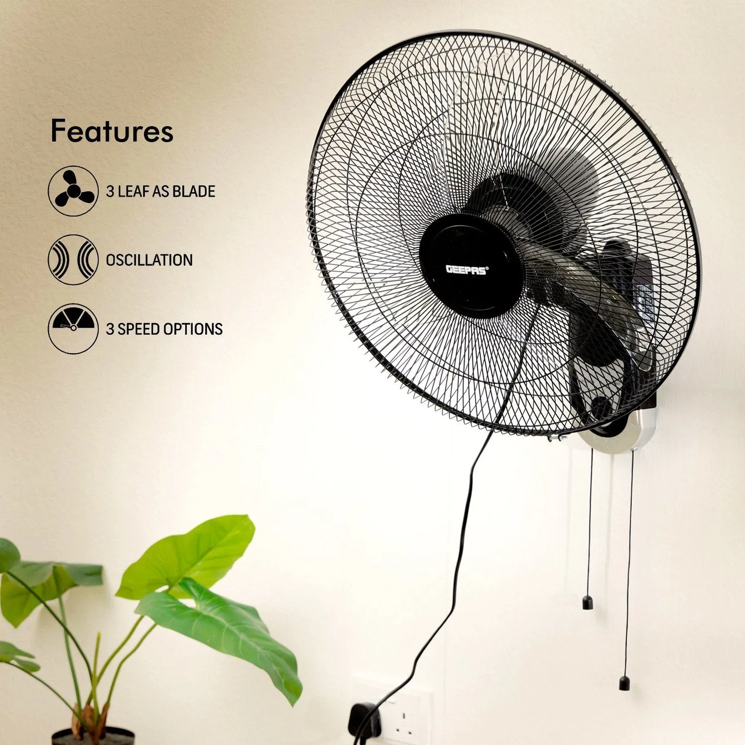 18-Inch Wall Mounted Oscillating Fan