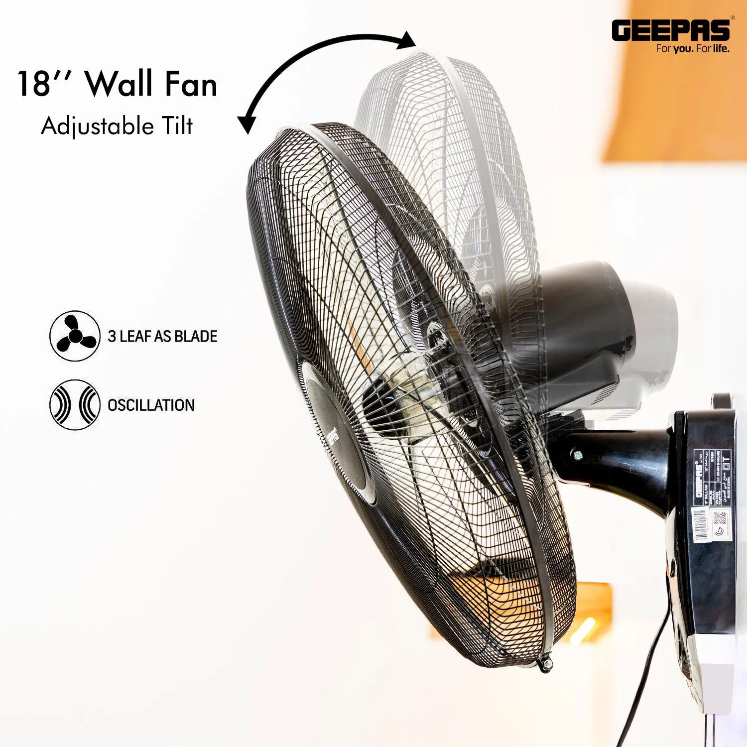 18-Inch Wall Mounted Oscillating Fan