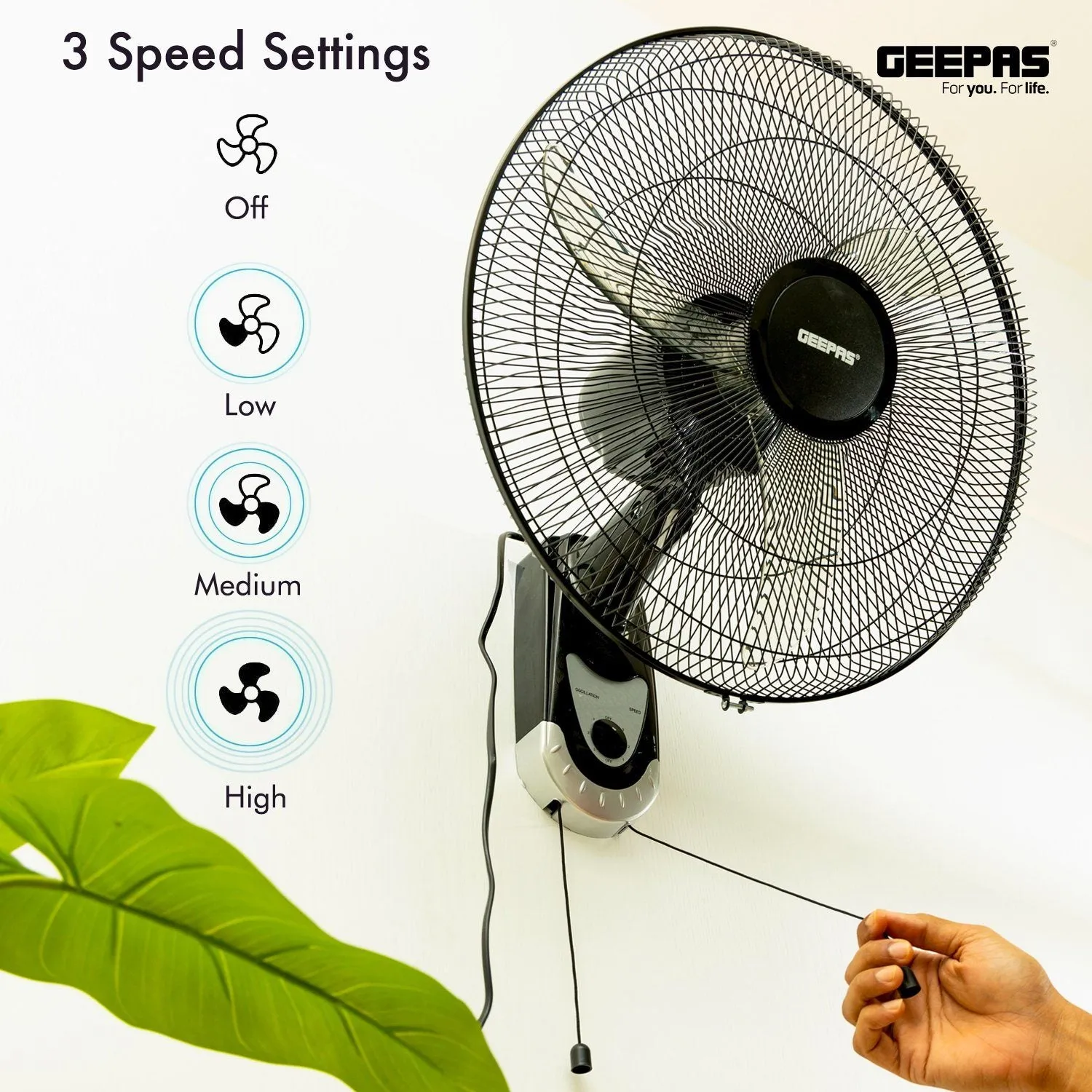 18-Inch Wall Mounted Oscillating Fan