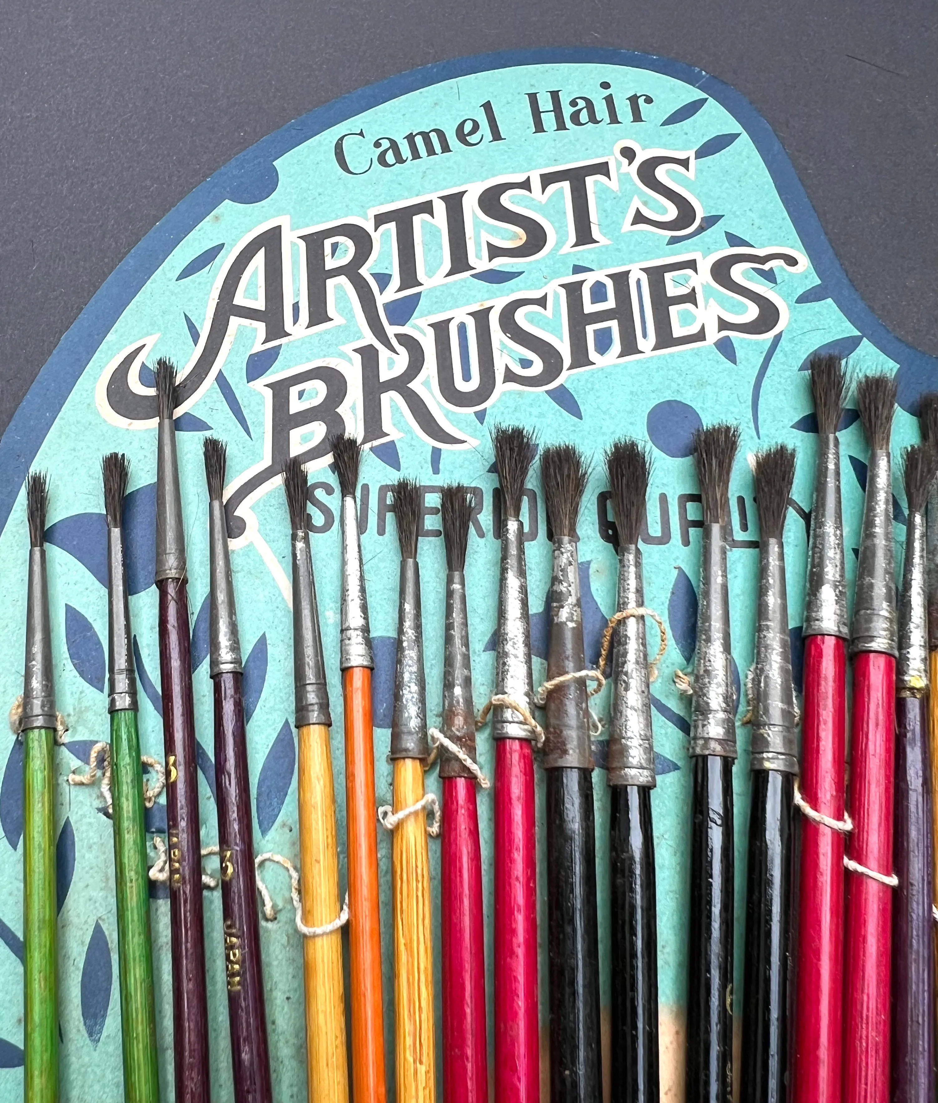 1940S ARTIST'S BRUSHES Shop Display Card Made in Japan