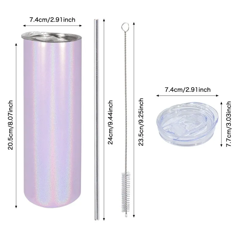 20oz Stainless Steel Tumbler - Sparkle Purple