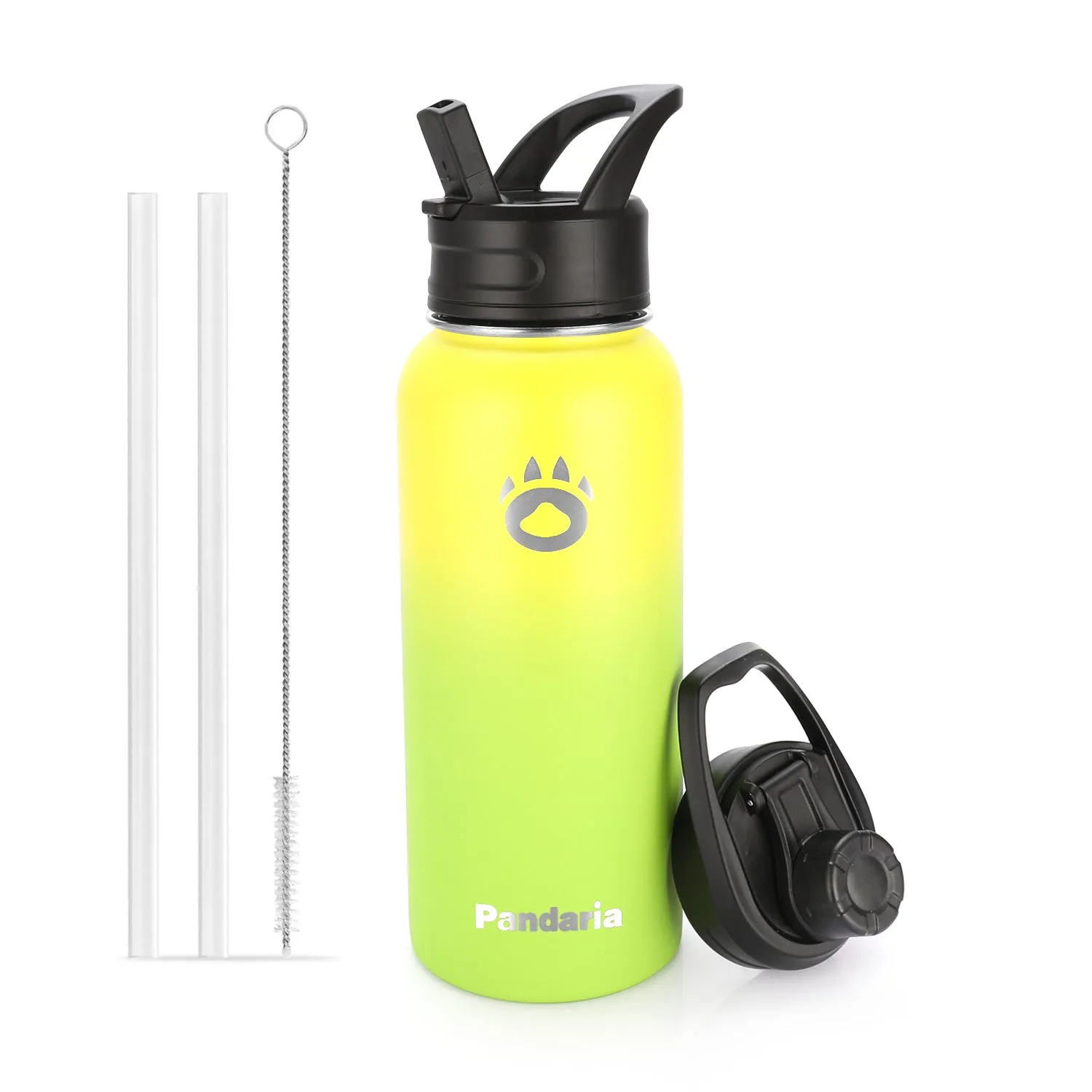 32oz Vacuum Insualed Water Bottle Stainless Steel Sports Canteen with Lids and Straws, Mojito