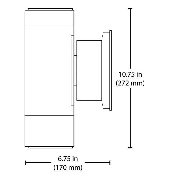 36W LED Outdoor Wall Mount Cylinder with Up/Down Fan Distribution, 3000K, Bronze