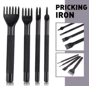 4 Pcs Pricking Irons Set - Leather Pricking Irons - Stitching Chisel - Pricking Eisen Meißel Lederhandwerk Werkzeug - Stitching Prong