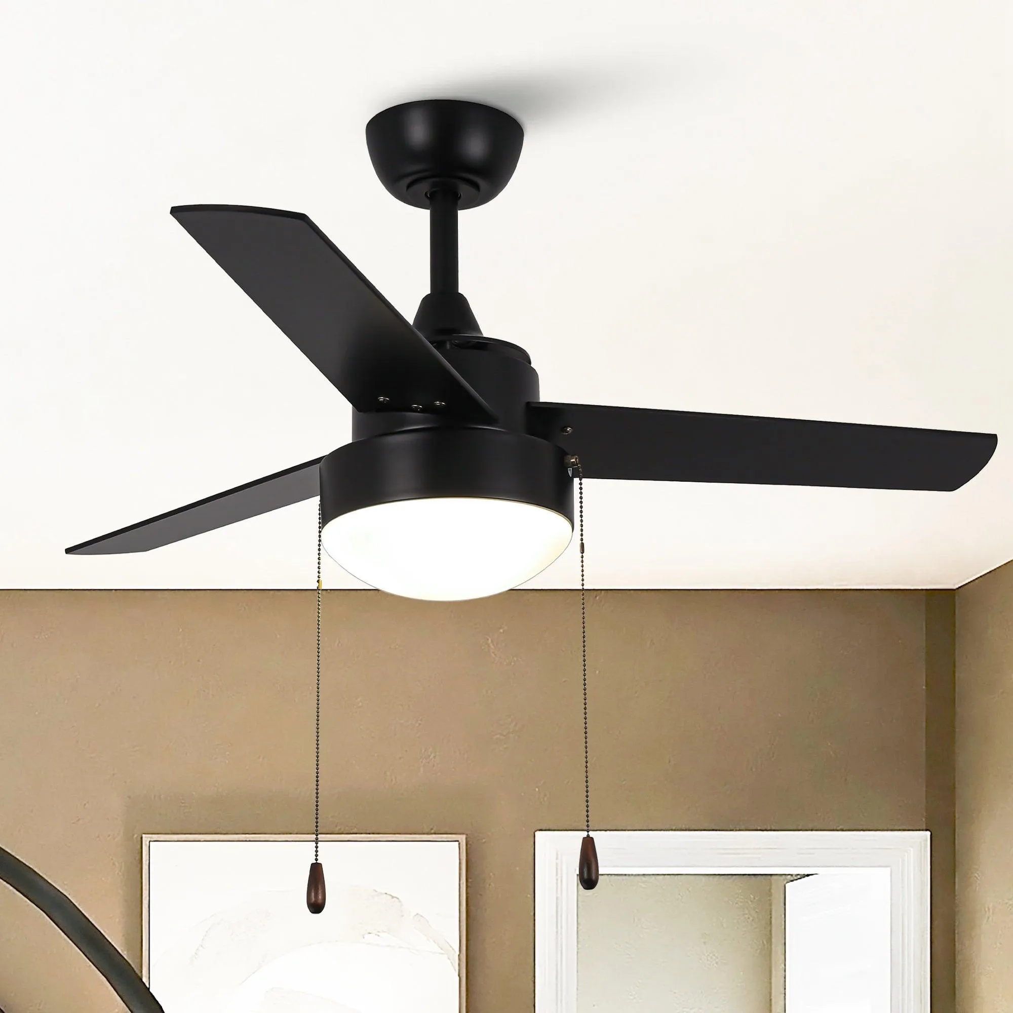 42" Vaczon 3 Blades Traditional Ceiling Fan with Pull Chain