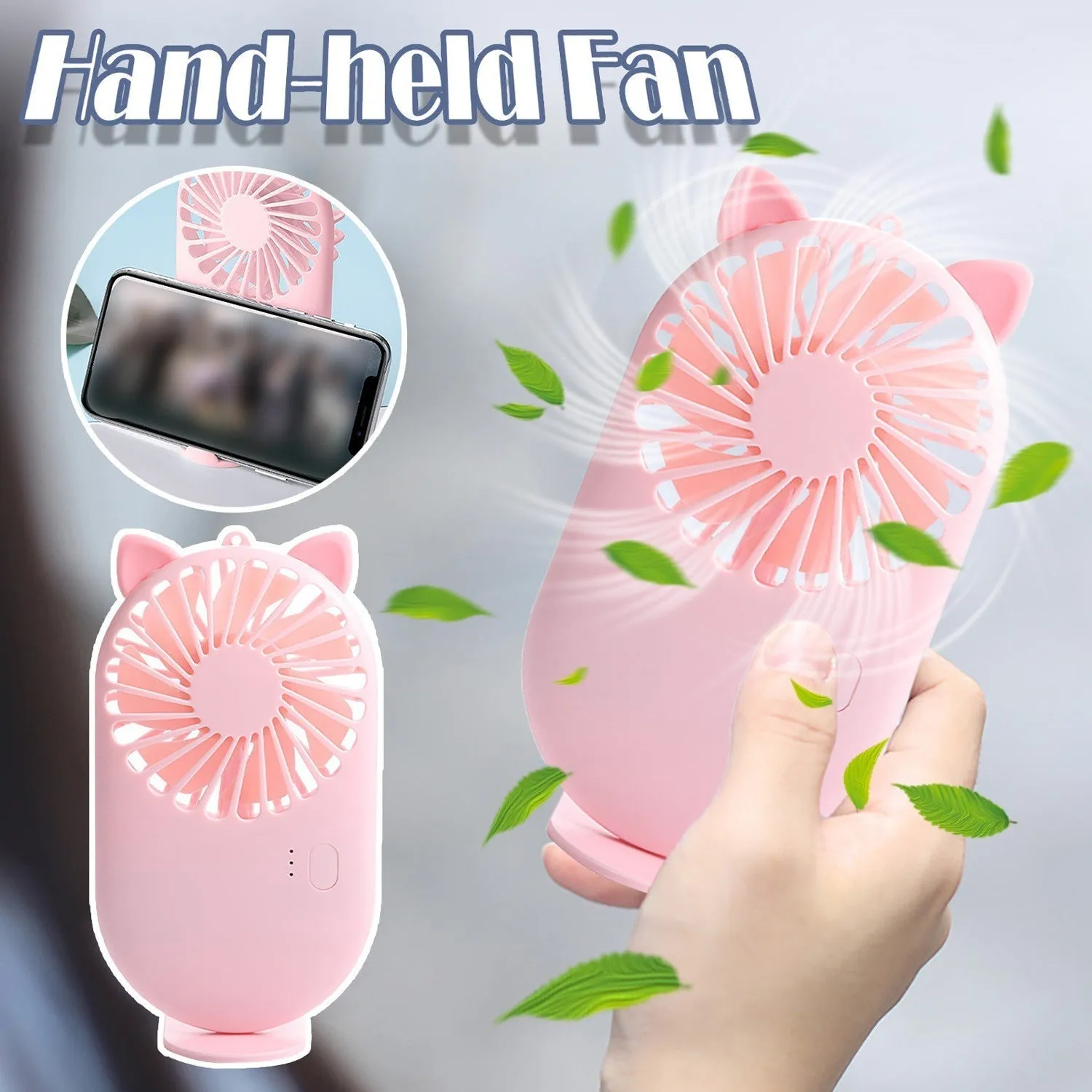 4830 Handheld Fan Creative Mini Fan Personal Fan USB Fan Pocket Fan with Bracket Table Personal Fan for Desktop Mini Fan Mini Fans Personal Fans (Battery Not Include)