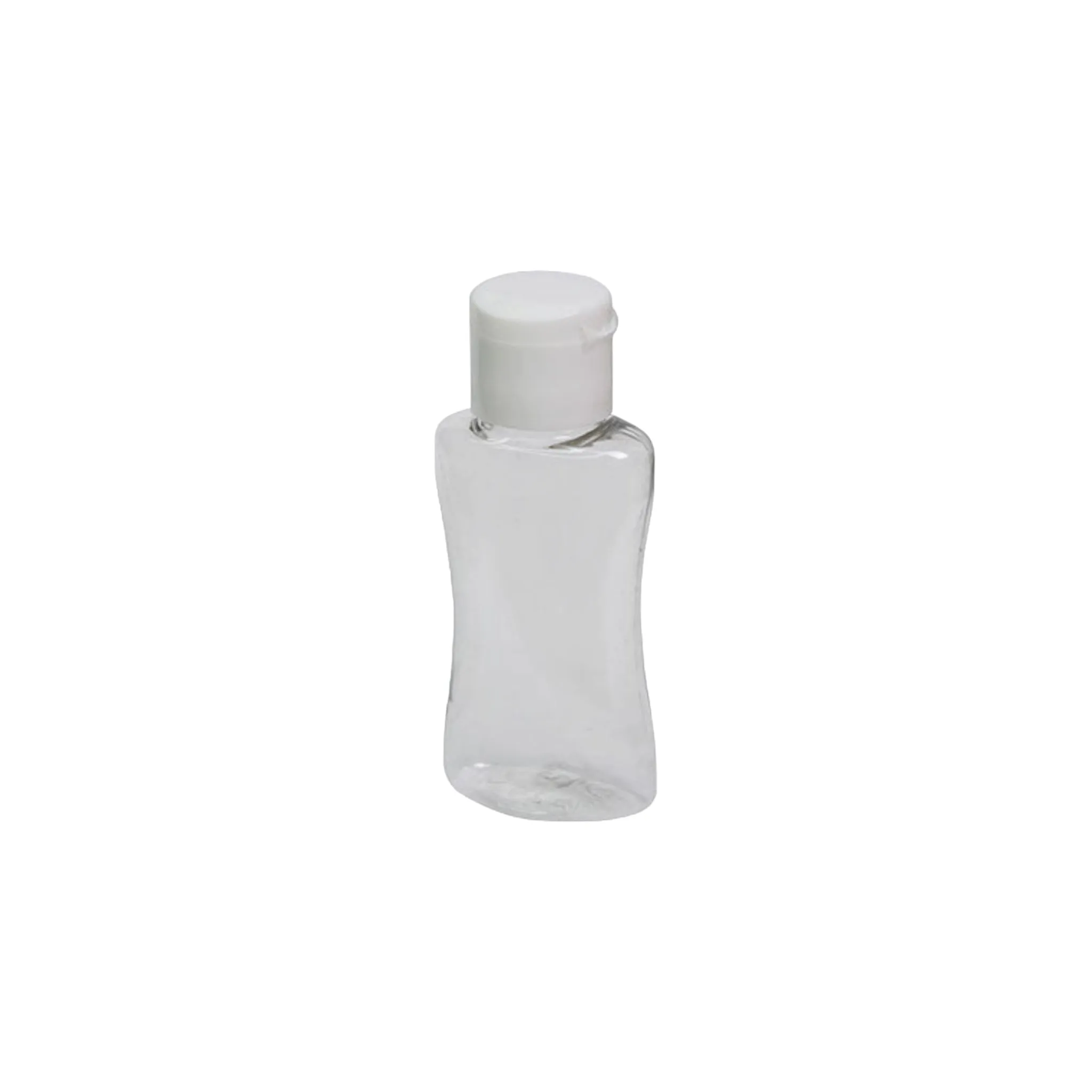 50ml PET Curve Plastic Bottle Clear with Flip Lid