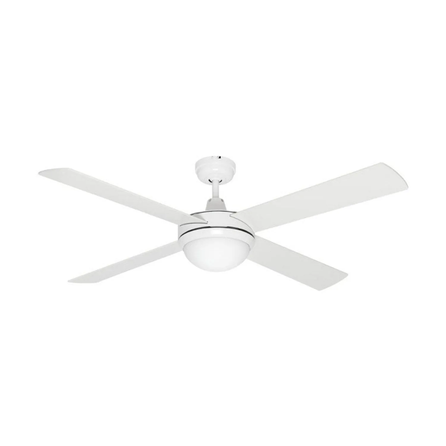 52" Caprice AC Ceiling Fan Black, Brushed Silver, White with Light FC252134 Mercator Lighting