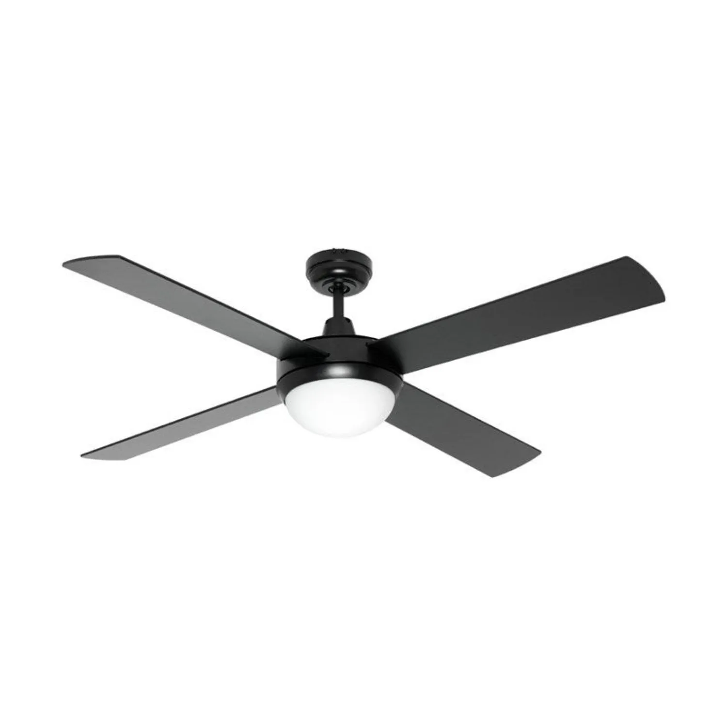 52" Caprice AC Ceiling Fan Black, Brushed Silver, White with Light FC252134 Mercator Lighting