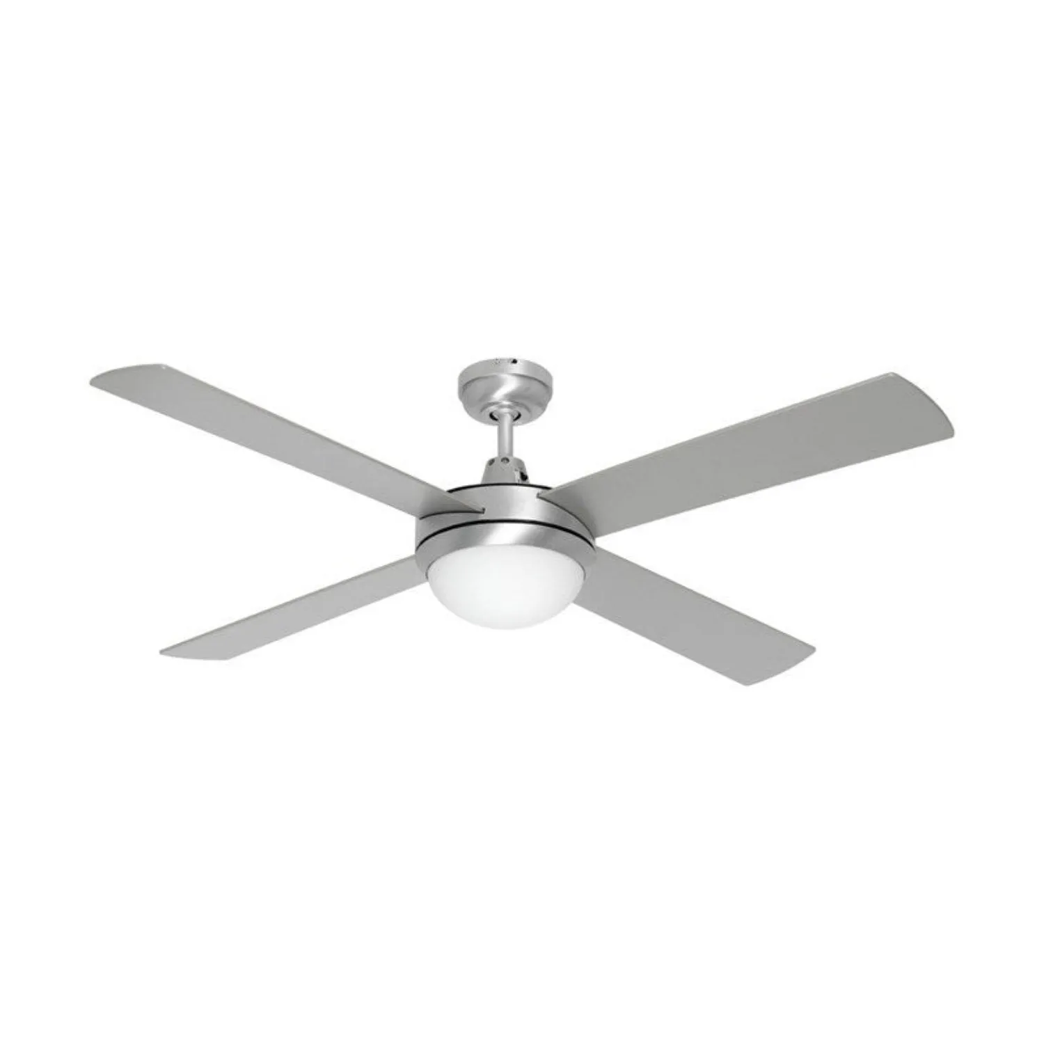 52" Caprice AC Ceiling Fan Black, Brushed Silver, White with Light FC252134 Mercator Lighting