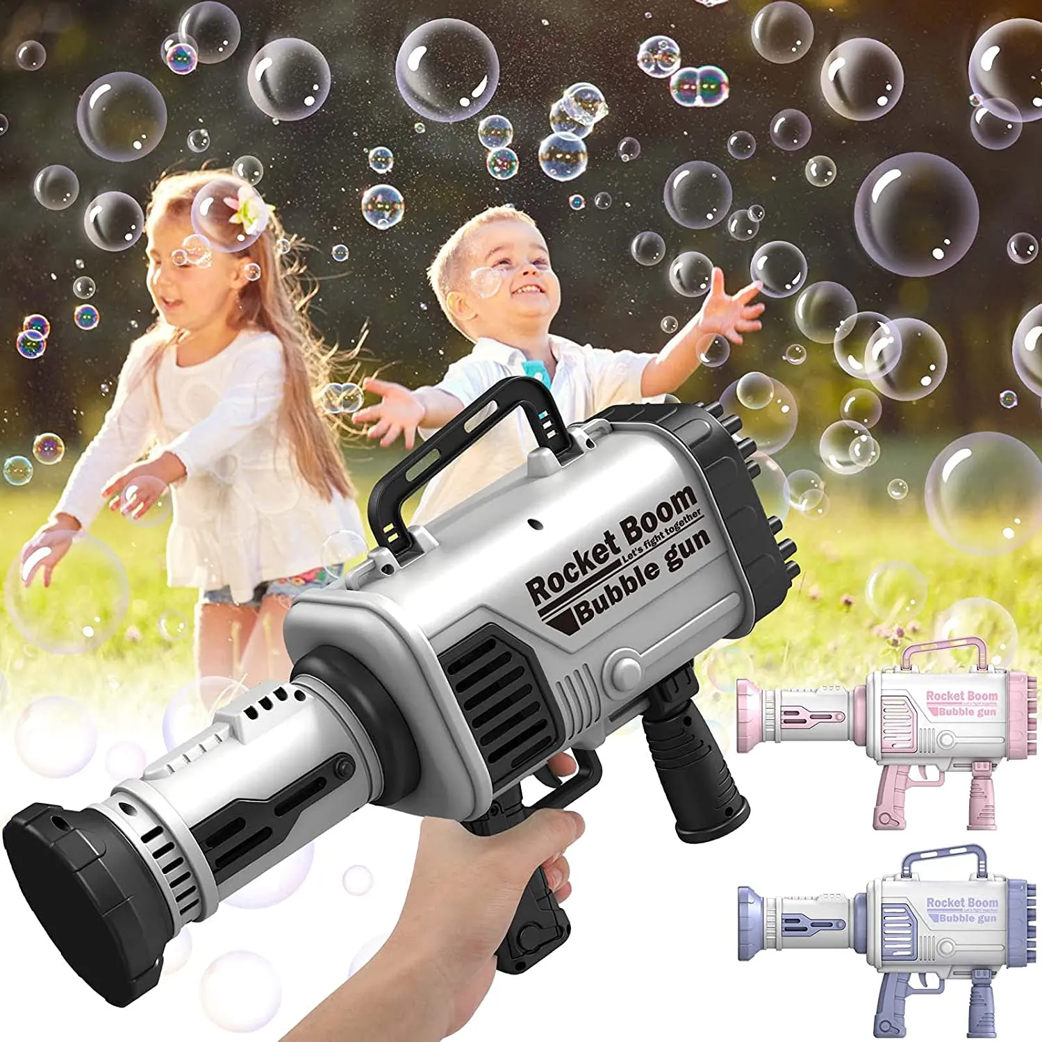 64 Holes Electric Boom Bubble Maker Gun