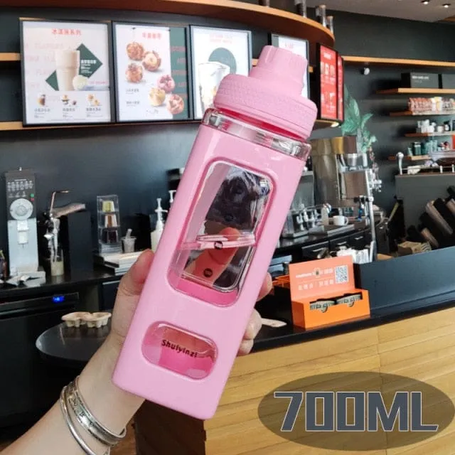 900ml Kawaii Bear Water Bottle With Straw