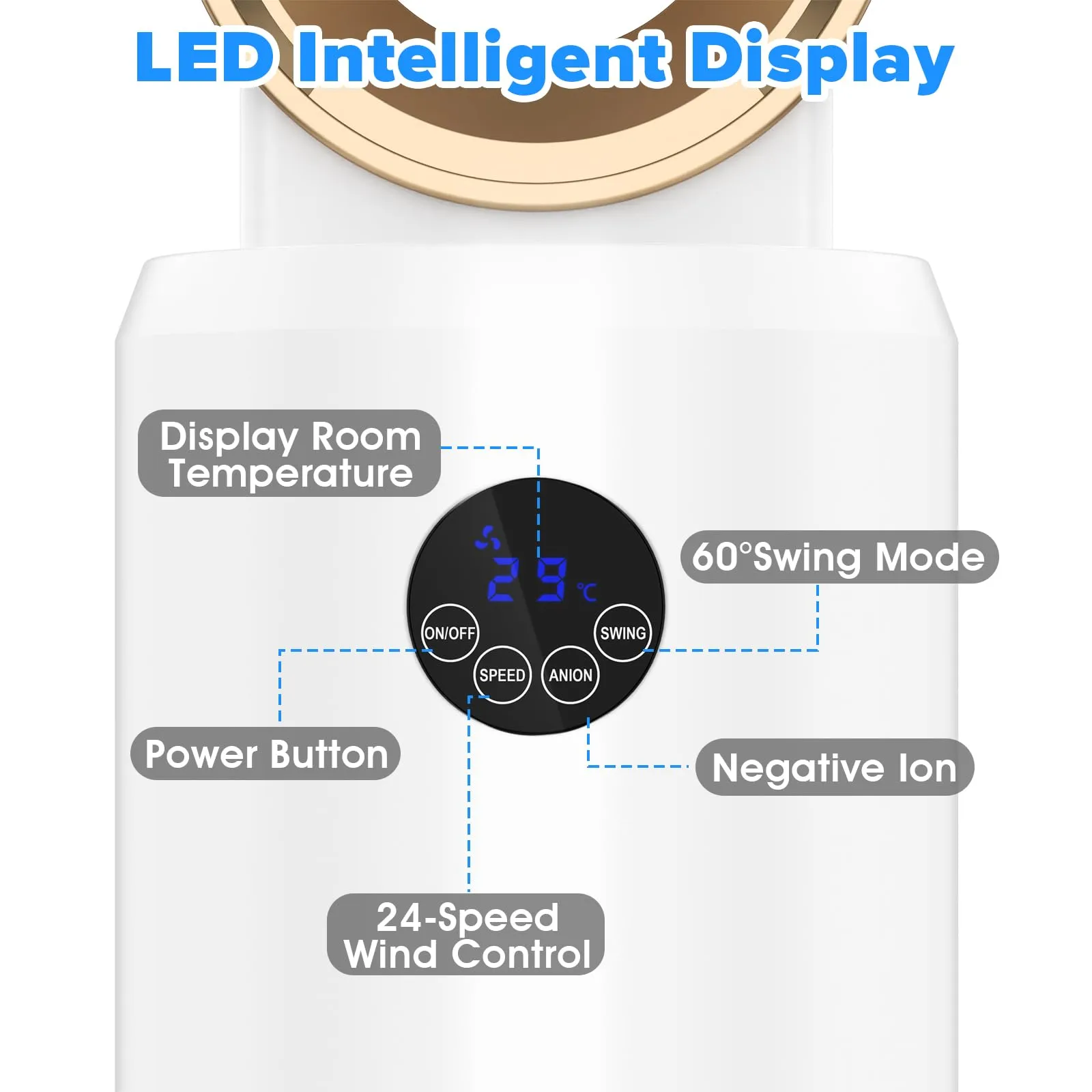 Advwin Bladeless Tower Fan Portable Electric