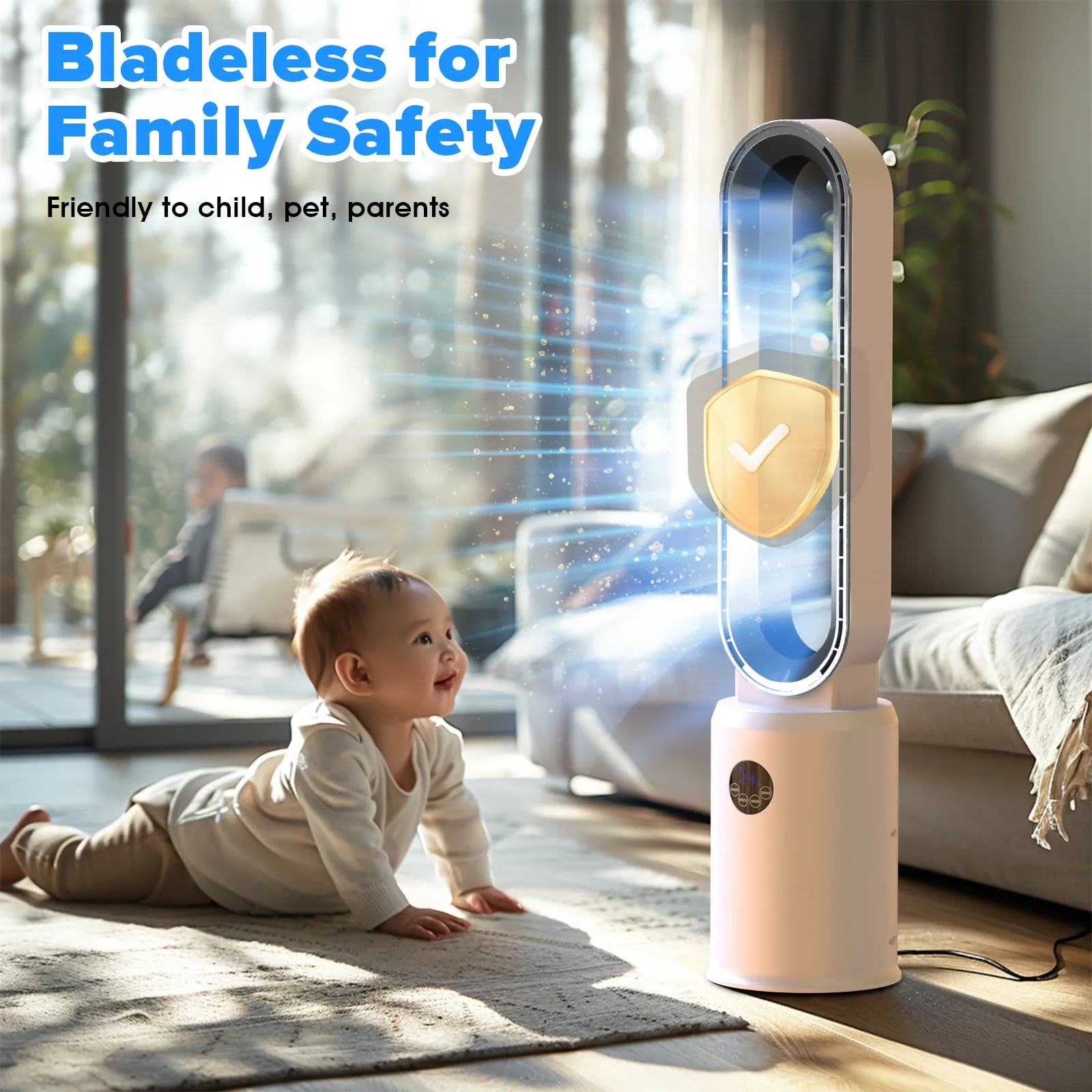 Advwin Bladeless Tower Fan Portable Electric