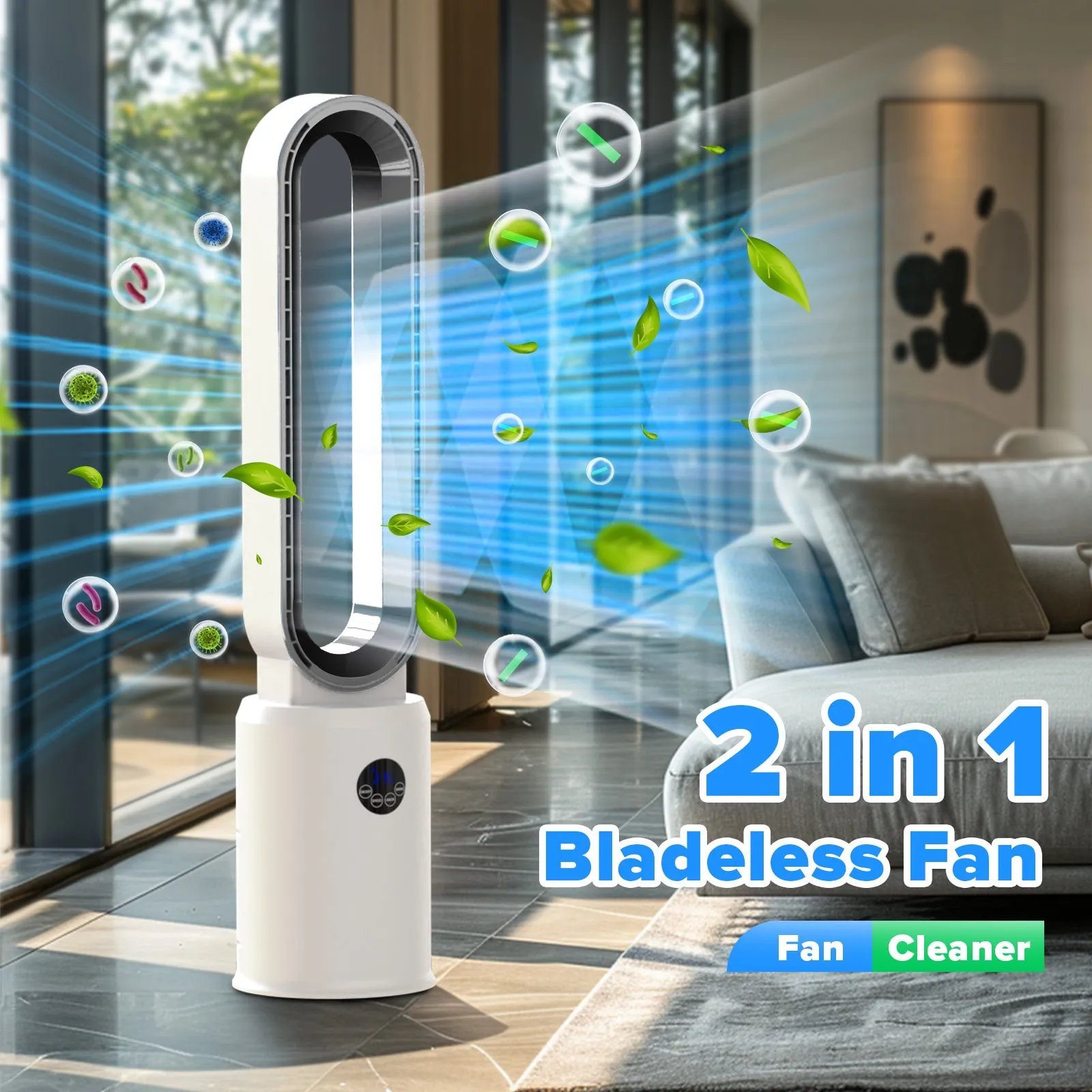 Advwin Bladeless Tower Fan Portable Electric