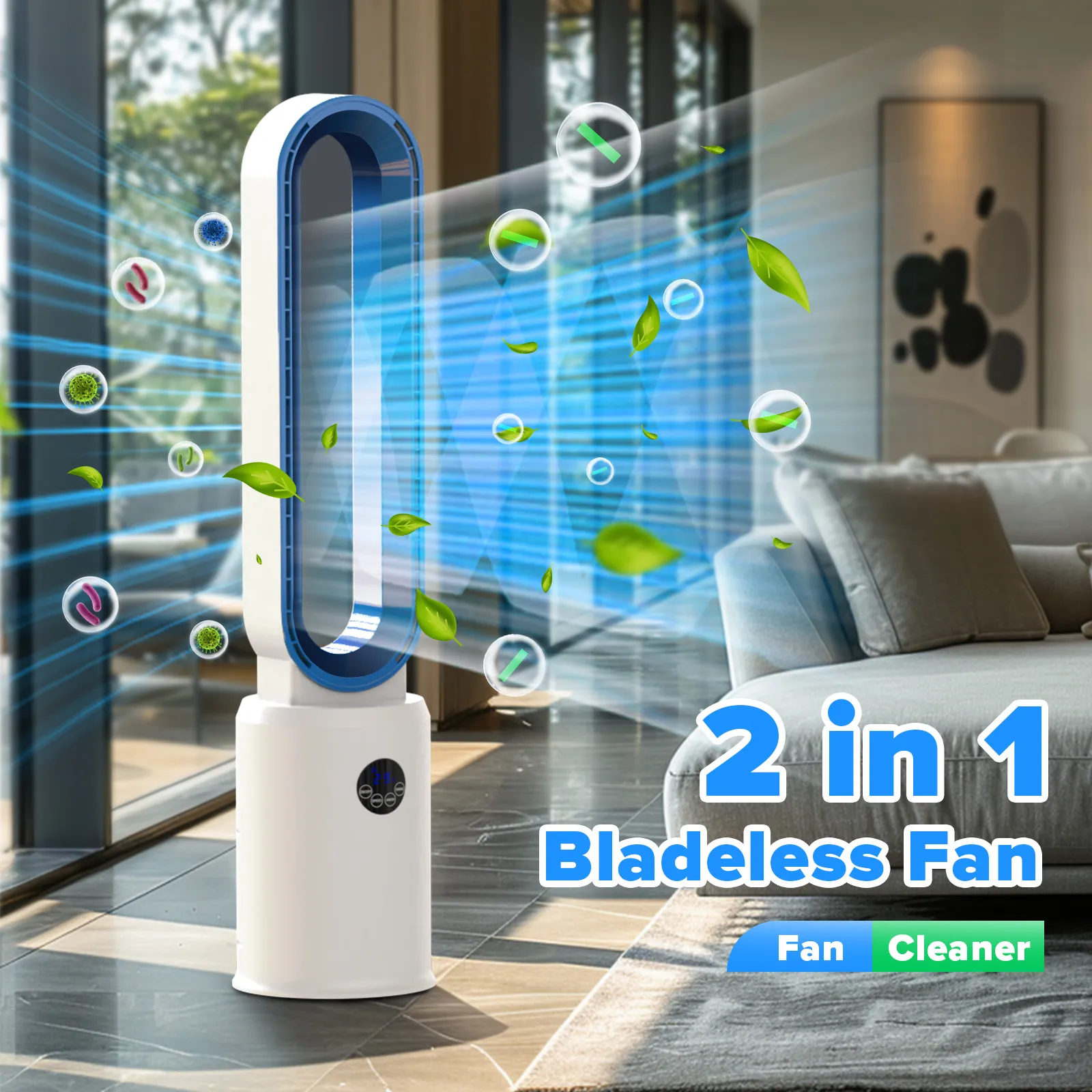 Advwin Bladeless Tower Fan Portable Electric