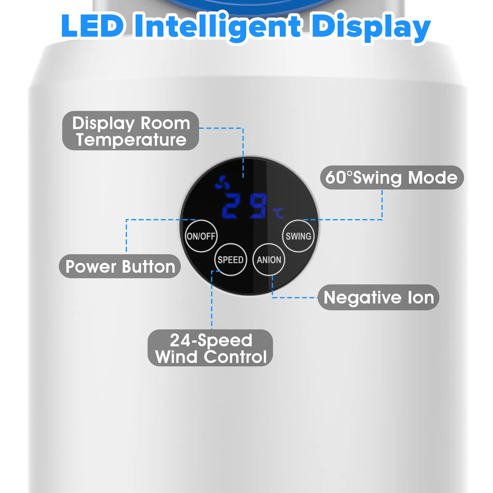 Advwin Bladeless Tower Fan Portable Electric