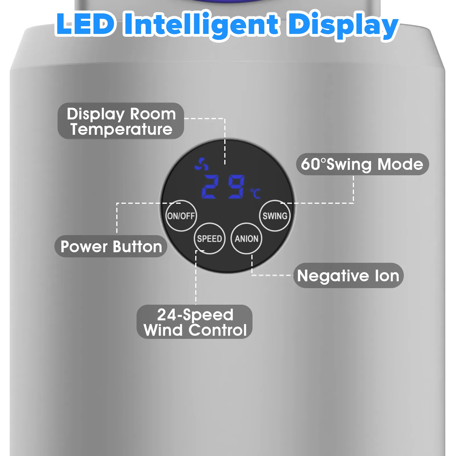 Advwin Bladeless Tower Fan Portable Electric