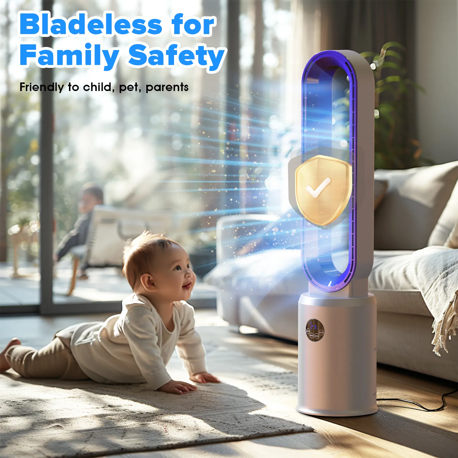 Advwin Bladeless Tower Fan Portable Electric