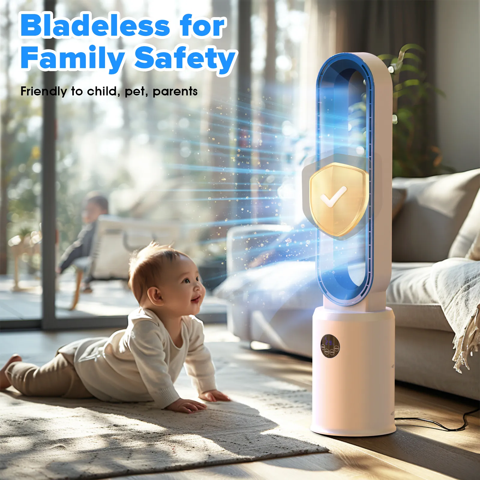 Advwin Bladeless Tower Fan Portable Electric