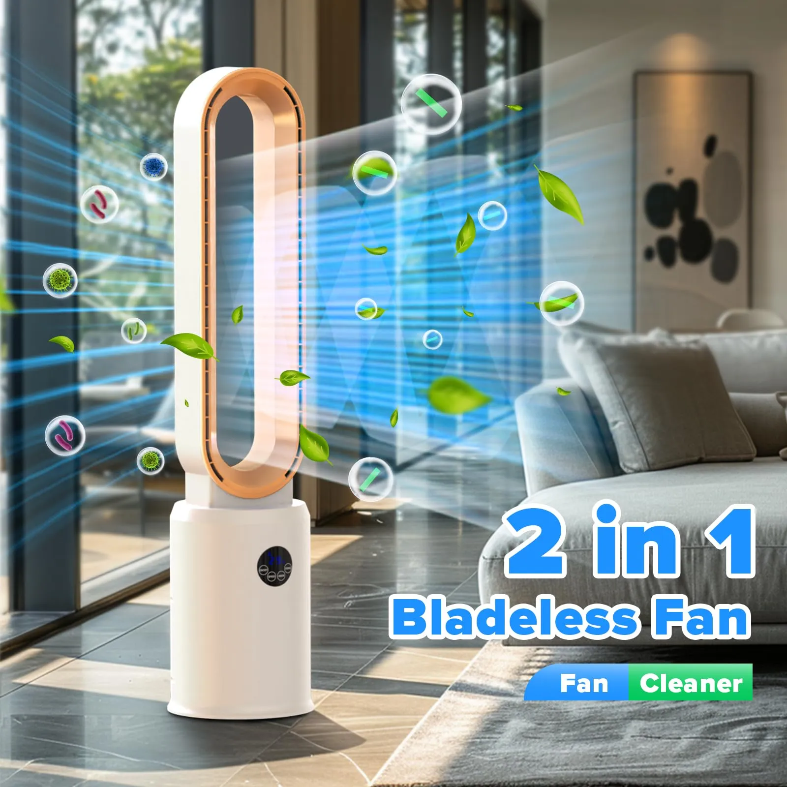 Advwin Bladeless Tower Fan Portable Electric