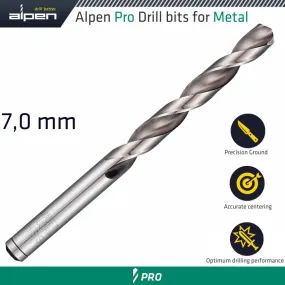 ALPEN ALPEN PRO HSS DRILL DIN 338 RN 135  WITH SPLIT POINT 7.0MM BULK ALP954007