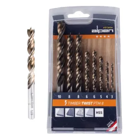 Alpen | Drill Bit Set Wood Twist PTM8-8