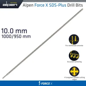 ALPEN FORCE X 10.0 x 1000/950 SDS-PLUS DRILL BIT X4 CUTTING EDGES ALP915010