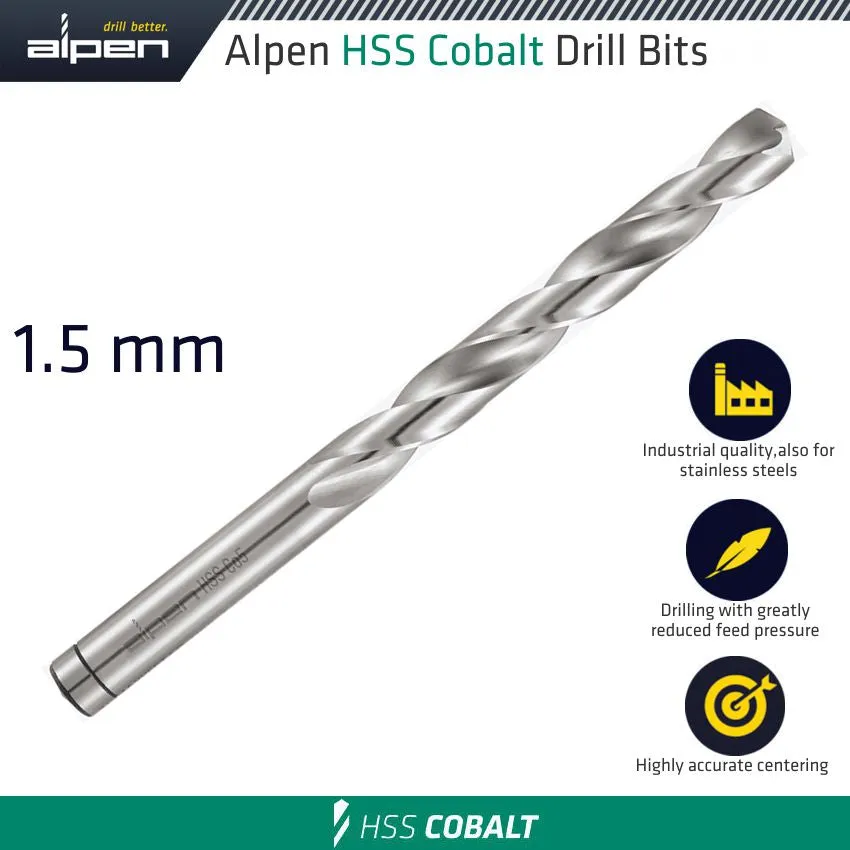 ALPEN HSS COBALT BULK DIN 338 RN,  1.5 ALP6130015