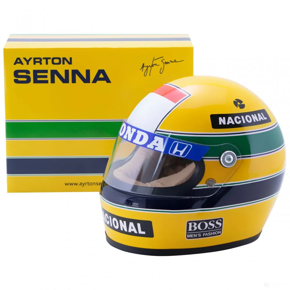 Ayrton Senna Mini Helmet 1988, 1:2 scale, Yellow, 2020