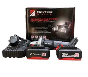 Beiter BA618-20V Cordless Angle Grinder 20V Brushless with 5.0Ah Batt Li-Ion 4" & Charger | Model : BA618-20V