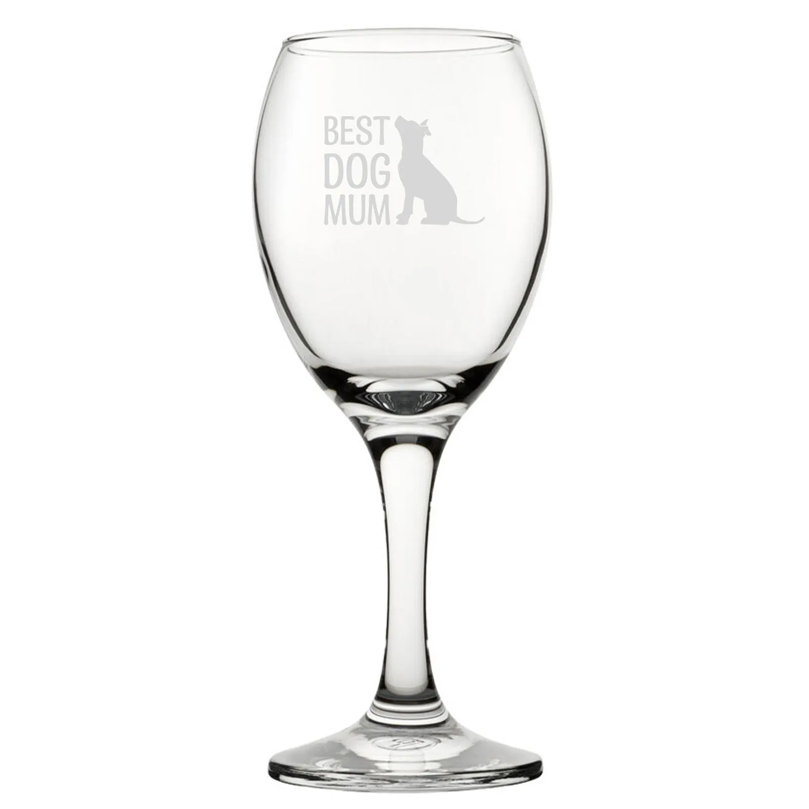 Best Dog Mum - Engraved Novelty Wine Glass