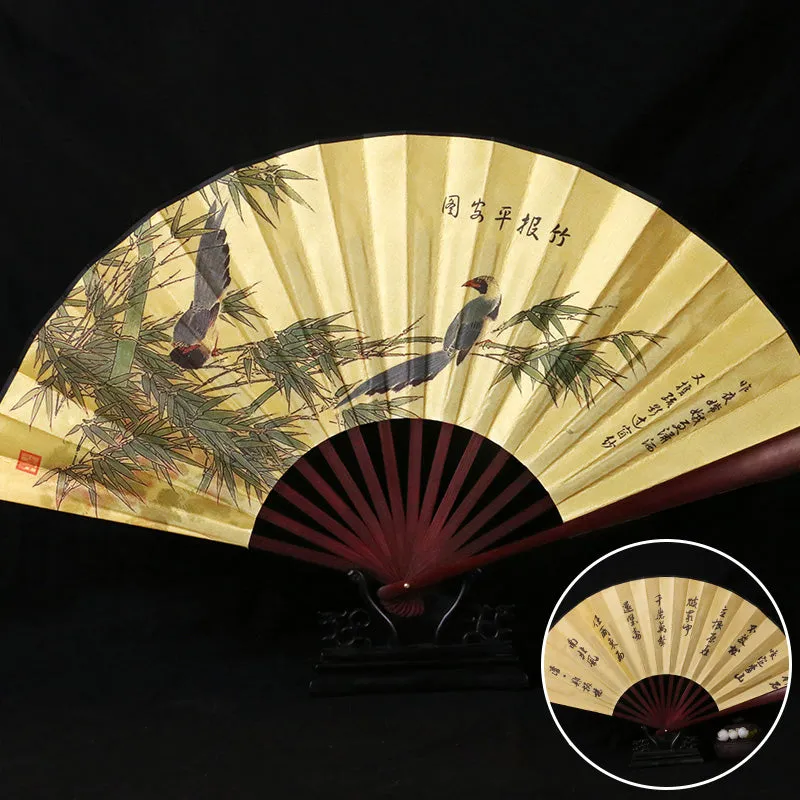 Bird & Bamboo Painting Handmade Traditional Chinese Folidng Fan Decorative Fan