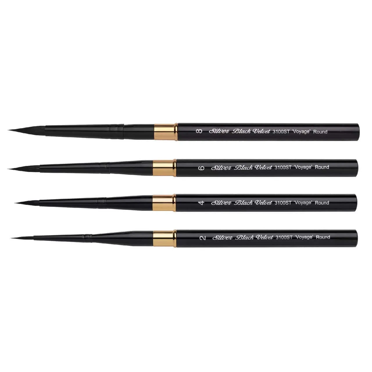 Black Velvet® Voyage Travel Short Handled Brushes - Round 8