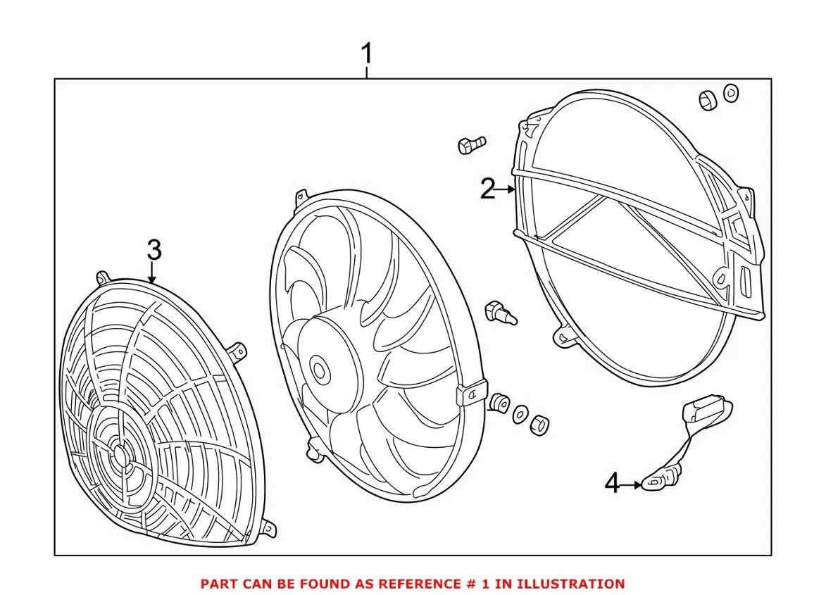 BMW Auxiliary Cooling Fan Assembly 64542228432