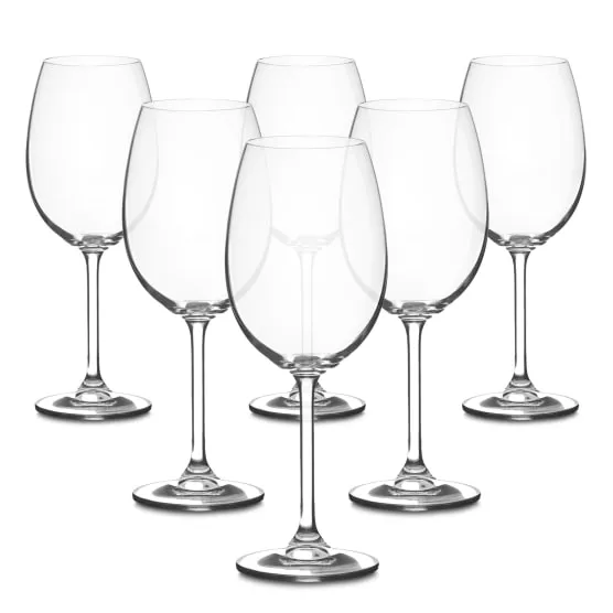 Bohemia Glass Tumbler 600ml Crystalite Stemmed Wine 4pack