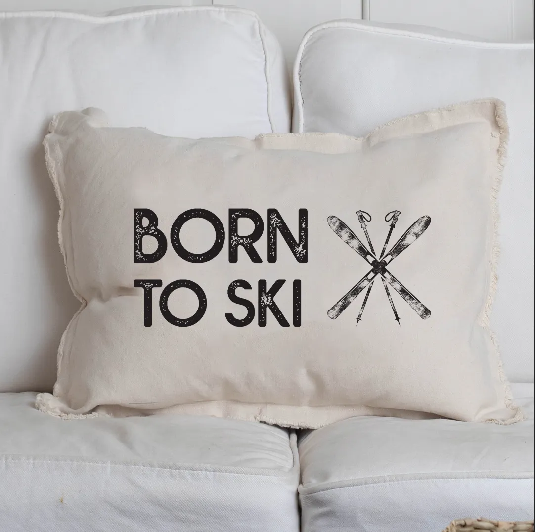 Born To Ski Lumbar Pillow