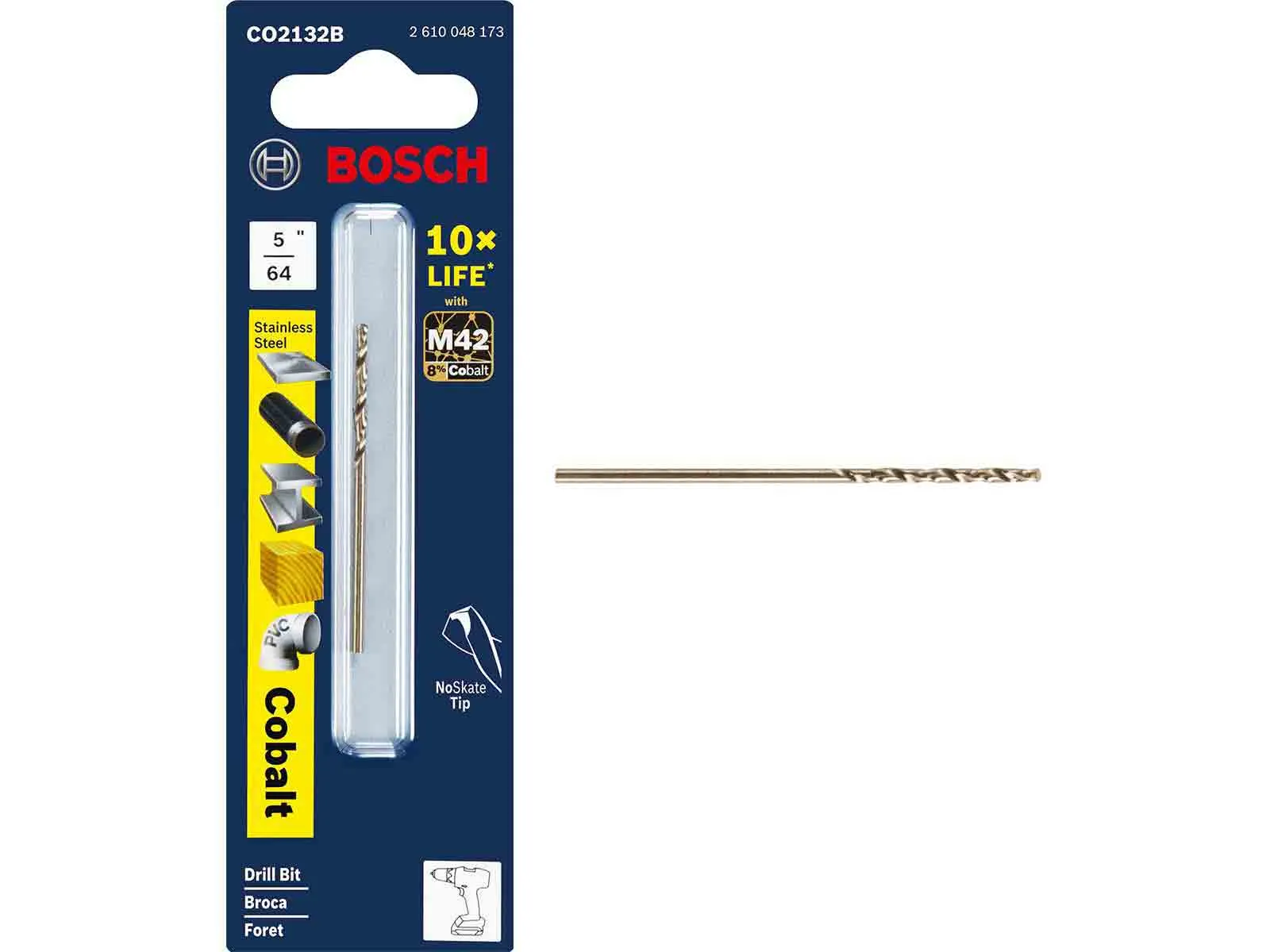 Bosch CO2132 - 5/64 inch Cobalt Twist Drill Bit