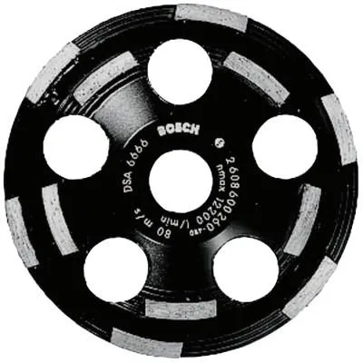 Bosch Tool Corporation 5" Double Row Segmented Diamond Cup Wheel for Concrete, 7/8" Arbor, 12,200 rpm, DC520