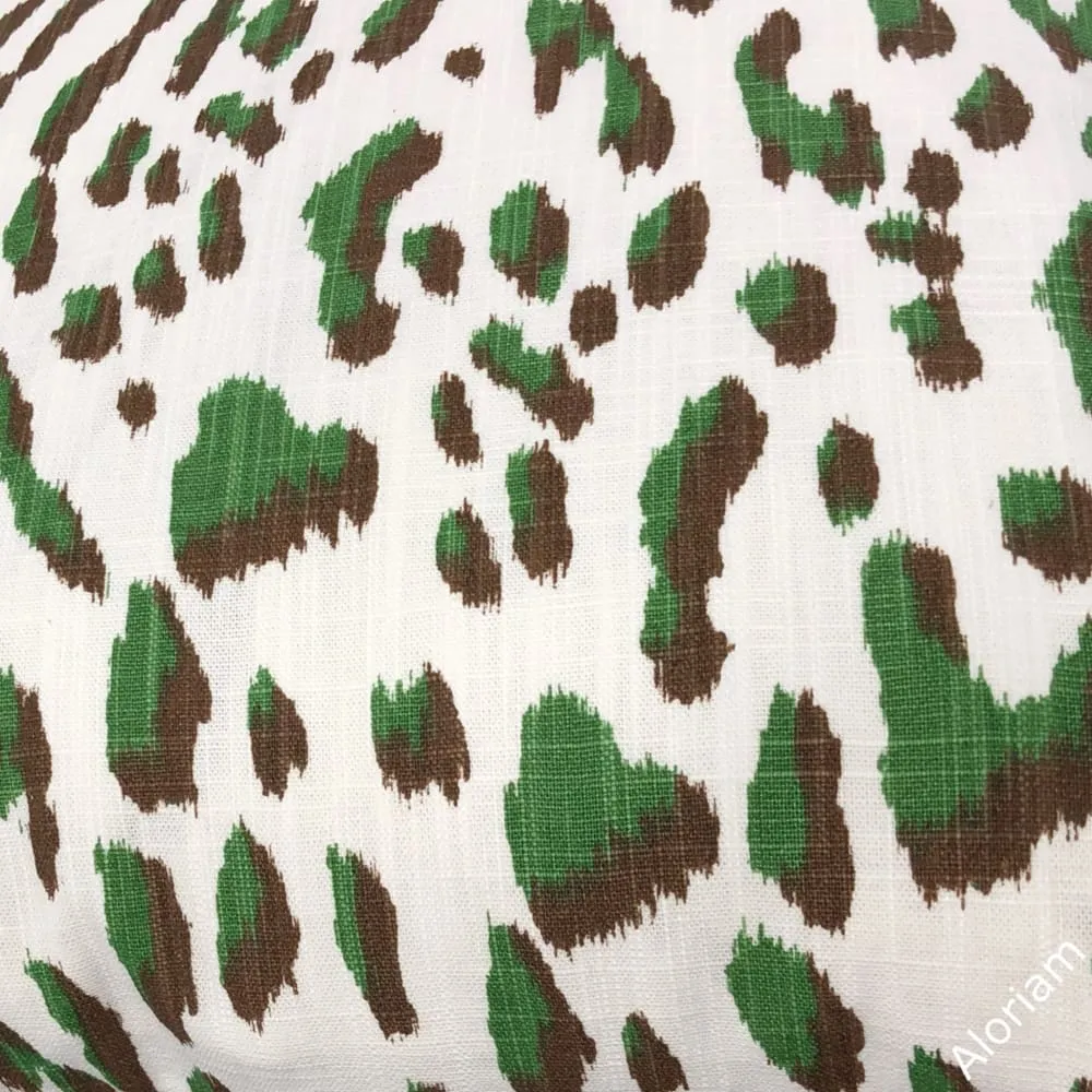 Brenner Forest Green Brown White Leopard Print Pillow Cover