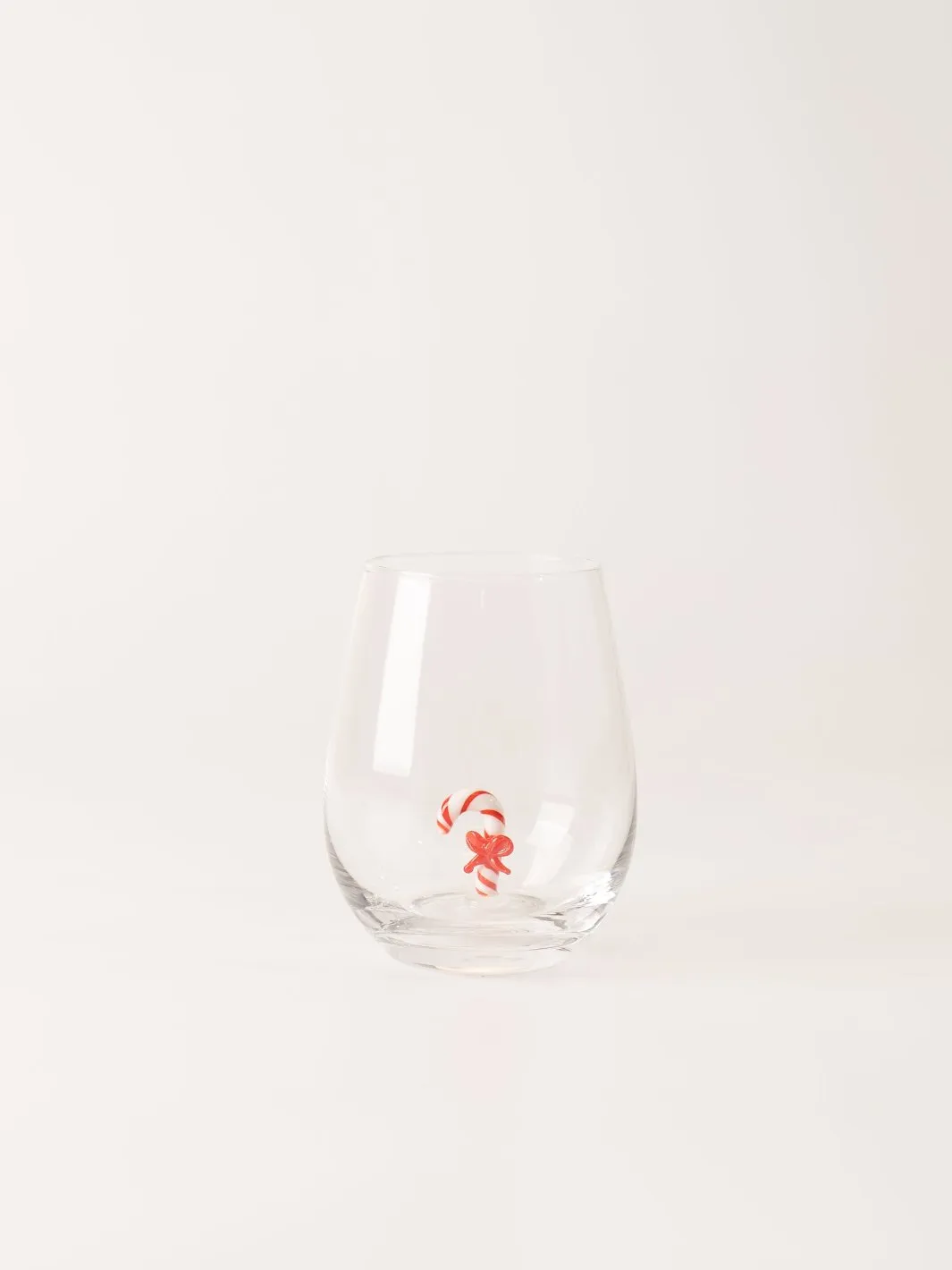 Candy Cane Stemless Wine Glass