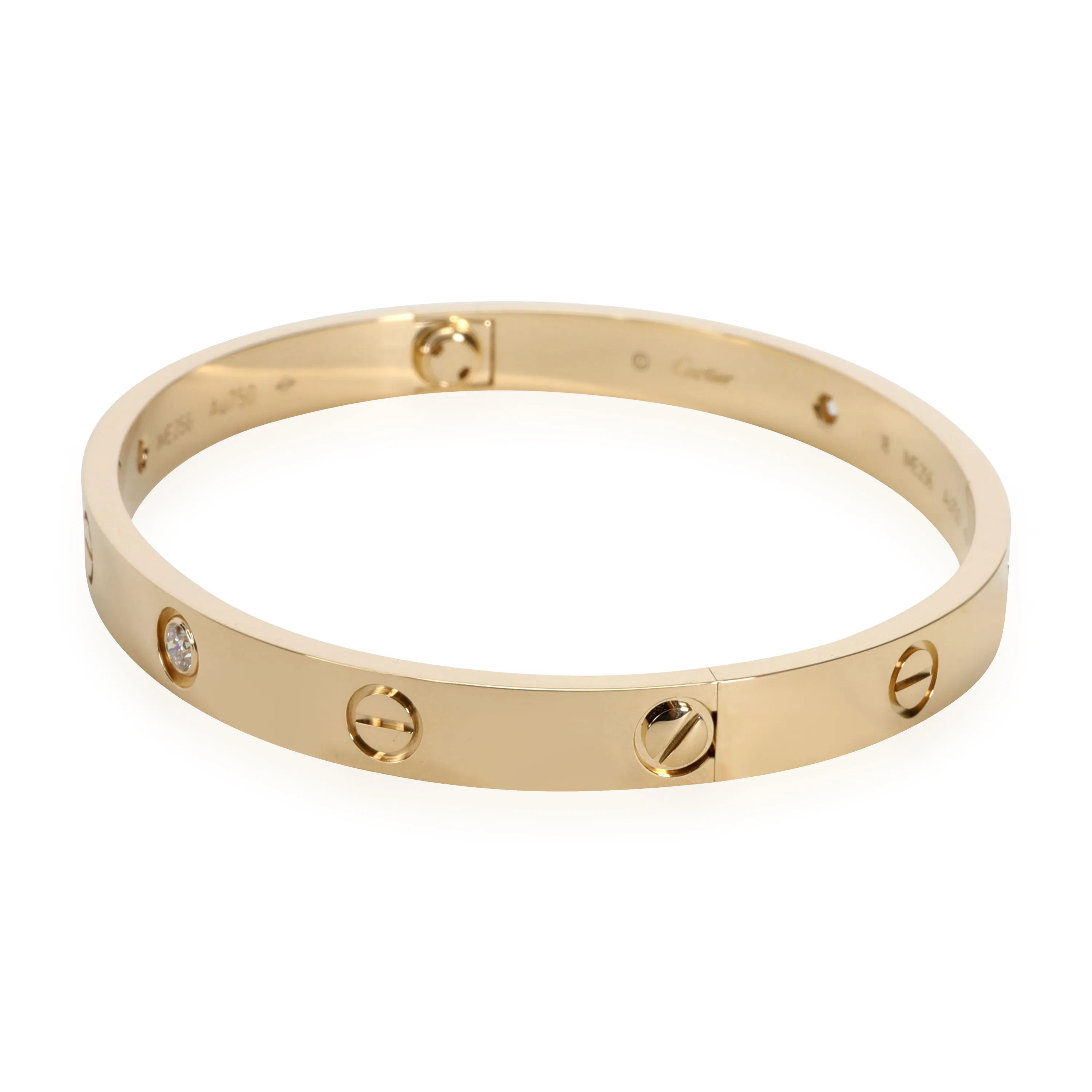 Cartier 4 Diamond Love Bracelet in 18K Yellow Gold 0.42 CTW