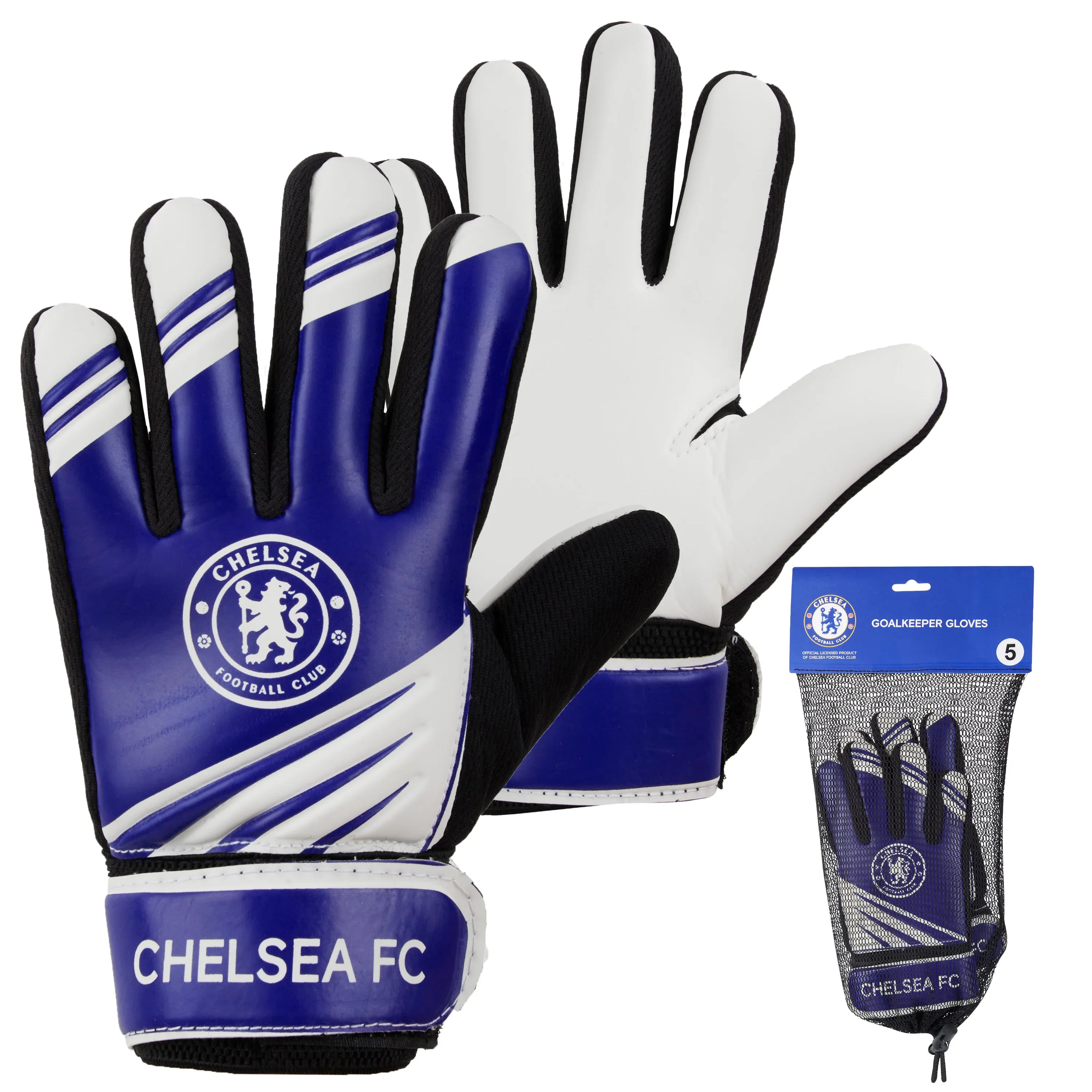 Chelsea F.C. Goalkeeper Gloves for Kids and Teenagers - Size 5